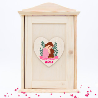 Dřevěný box na klíče"Srdcem tohoto domu je MÁMA"