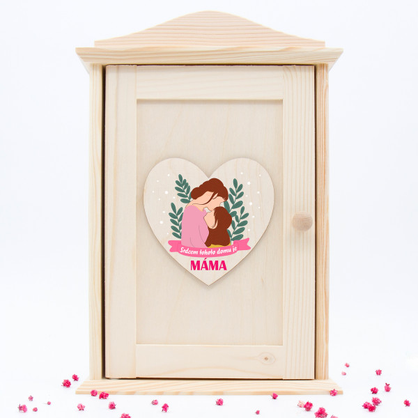 Dřevěný box na klíče"Srdcem tohoto domu je MÁMA"