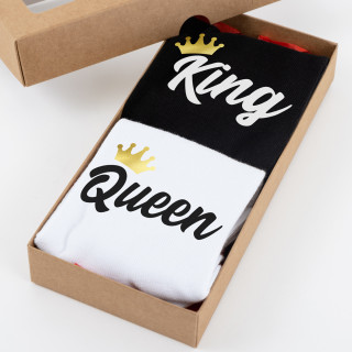 Sada ponožek pro páry "King & Queen"