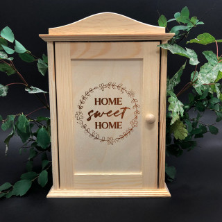Dřevěná skříňka na klíče "Home sweet home"
