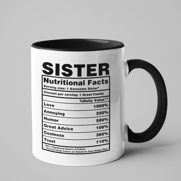 Hrnek "Sister Nutrition Facts"