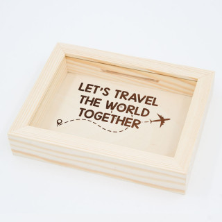 Rámeček - pokladnička "Let's travel the world together"