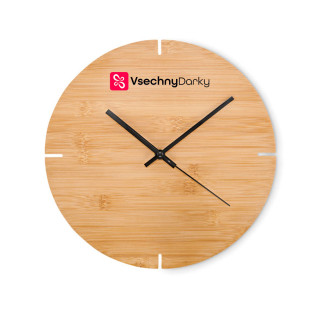 Bambusové nástěnné hodiny s vaším logem