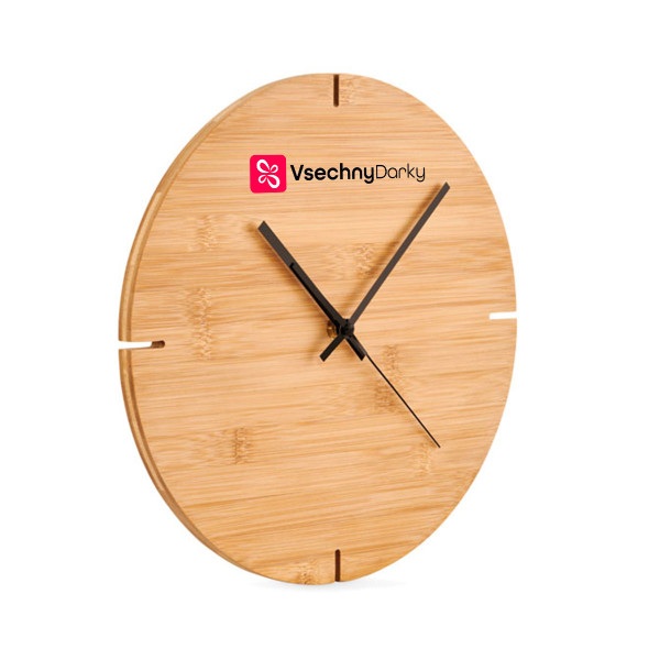 Bambusové nástěnné hodiny s vaším logem