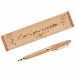 Bambusové psací pero v pouzdře "Osobní pero maminky"