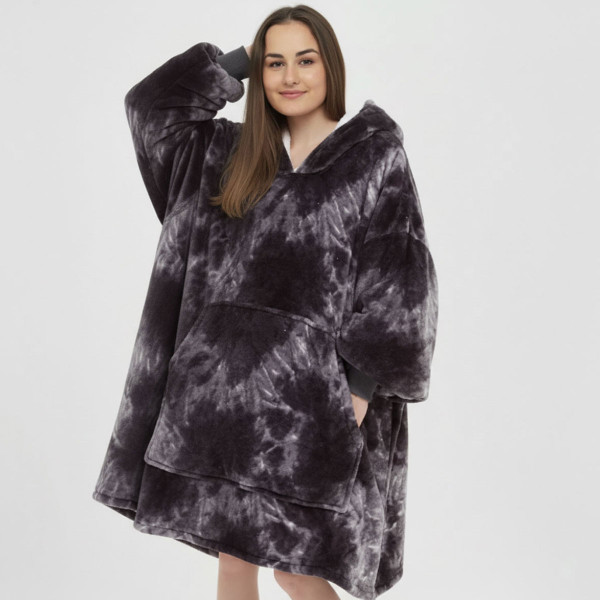 BARAMOOR mikina - pléd "Tie-Dye Cyan"