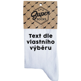 Bílé dámské ponožky s textem dle vlastního výběru
