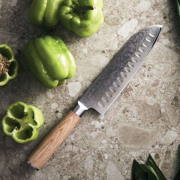 Damašský nůž Santoku "VINGA Hattasan"