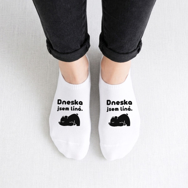Dámské krátké ponožky "Dneska jsem líná"