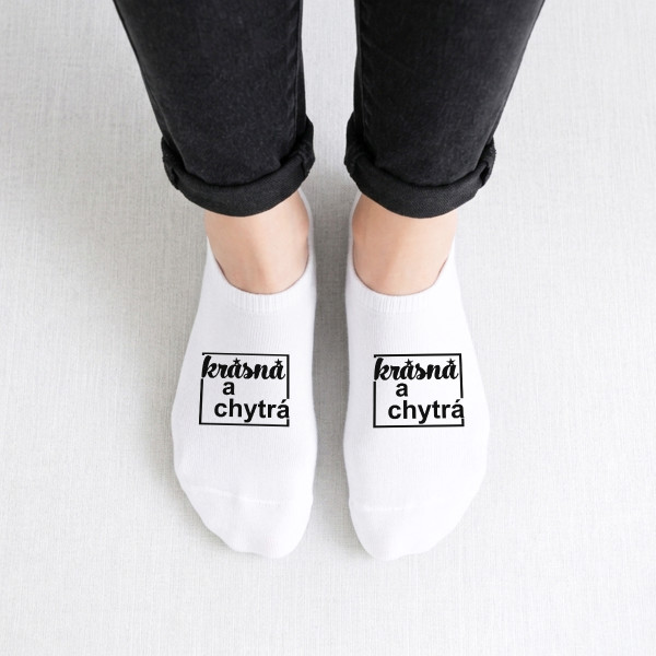 Dámské krátké ponožky "Krásná a chytrá"