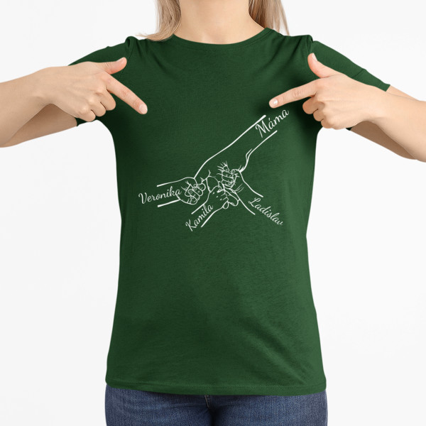 Dámské tričko "Máma a děti" s vybranými jmény dětí