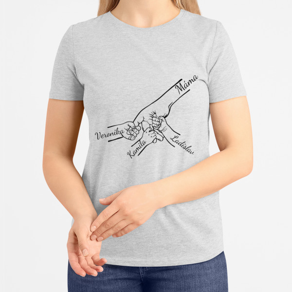 Dámské tričko "Máma a děti" s vybranými jmény dětí