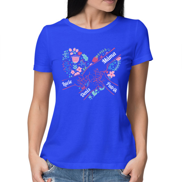 Dámské tričko "Maminčino srdíčko" s vybranými jmény dětí