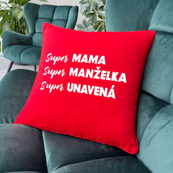Dekorační polštář "Super máma popis" Dekorační polštář "Super máma popis"