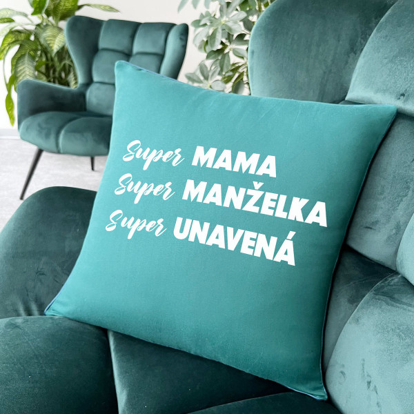 Dekorační polštář "Super máma popis" Dekorační polštář "Super máma popis"
