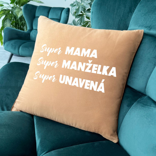 Dekorační polštář "Super máma popis" Dekorační polštář "Super máma popis"