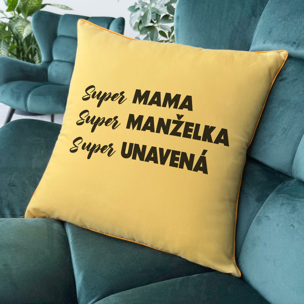 Dekorační polštář "Super máma popis" Dekorační polštář "Super máma popis"