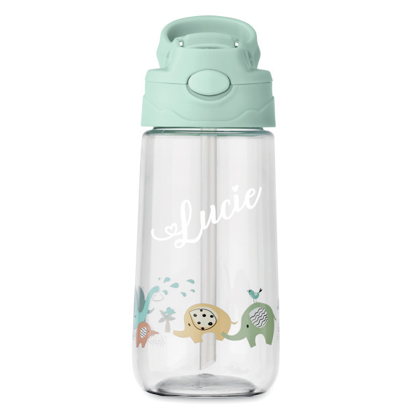 Dětská láhev na vodu "Slůňata" s jménem podle vašeho výběru (450ml)