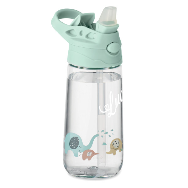 Dětská láhev na vodu "Slůňata" s jménem podle vašeho výběru (450ml)