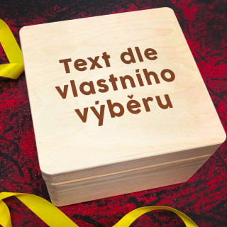 Dřevěná krabice s Vámi vybraným textem
