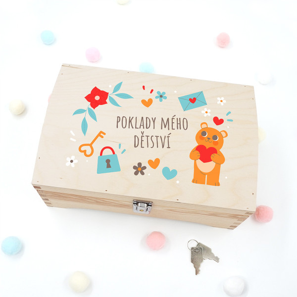 Dřevěná krabička "Poklady mého dětství" Dřevěná krabička "Poklady mého dětství"