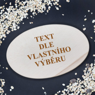 Dřevěná oválná krájecí deska s vlastním textem