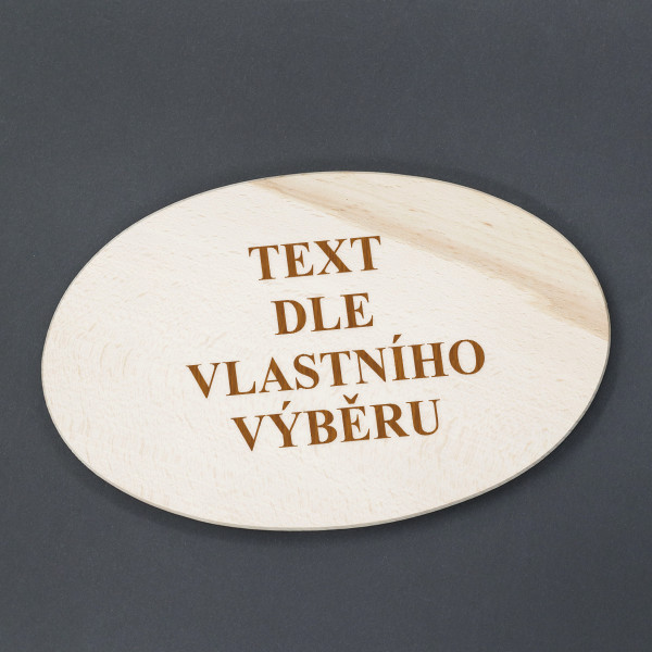 Dřevěná oválná krájecí deska s vlastním textem