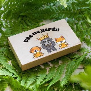 Dřevěná pokladnička "Vše nejlepší"