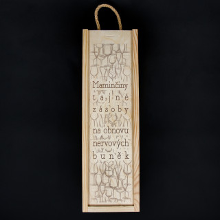 Dřevěný box na láhve "Maminčiny tajné zásoby"