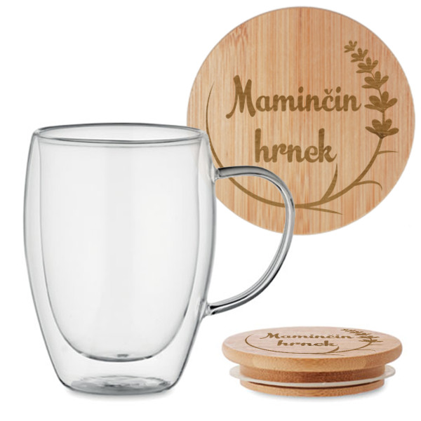 Dvojitý skleněný hrnek "Maminčin hrnek" 350ml