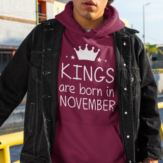 Mikina "Kings are born" s měsícem podle Vašeho výběru