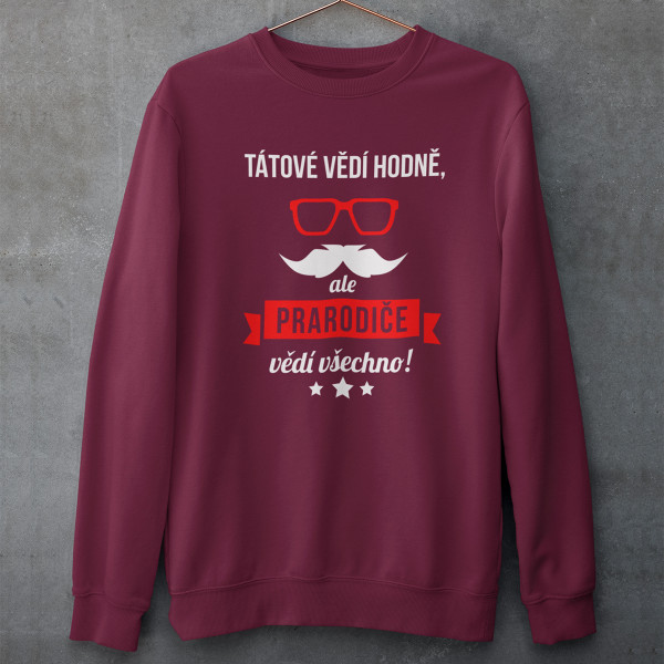 Mikina "Prarodiče vědí všechno" (bez kapuce)