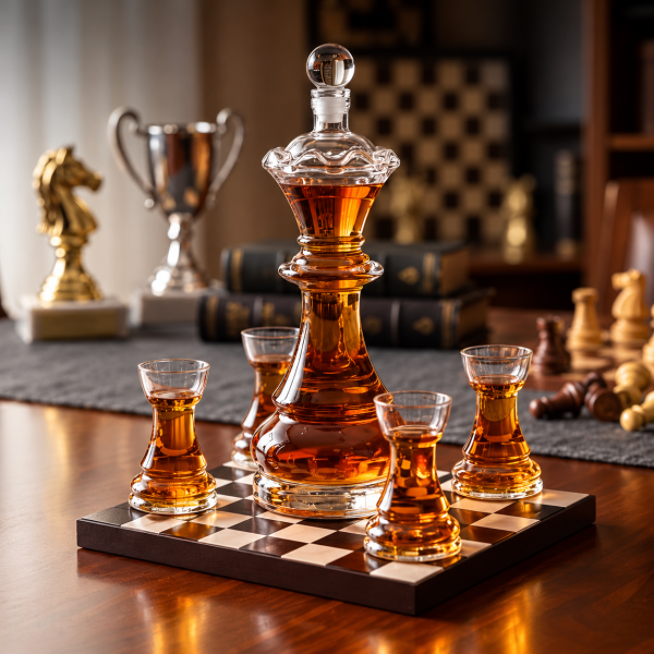 Sada karafy a 4 sklenic "Royal Chess"