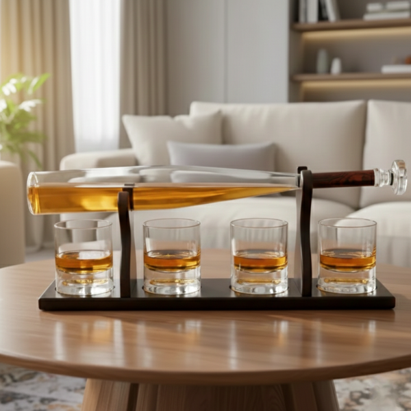 Sada karafy se stojánkem a 4 sklenicemi „Baseball Bat“