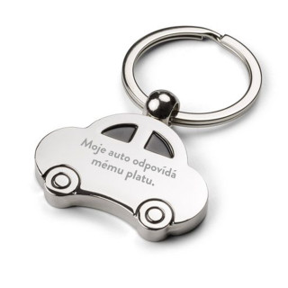 Gravírovaná klíčenka "Moje auto odpovídá mému platu."