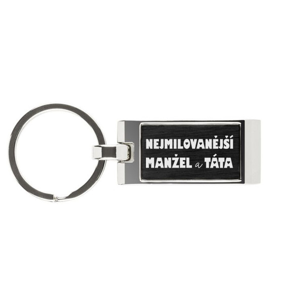 Gravírovaný přívěsek na klíče „Nejmilovanější manžel a táta“ Gravírovaný přívěsek na klíče „Nejmilovanější manžel a táta“
