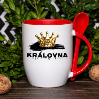 Hrnek s čajovou lžičkou "Královna"