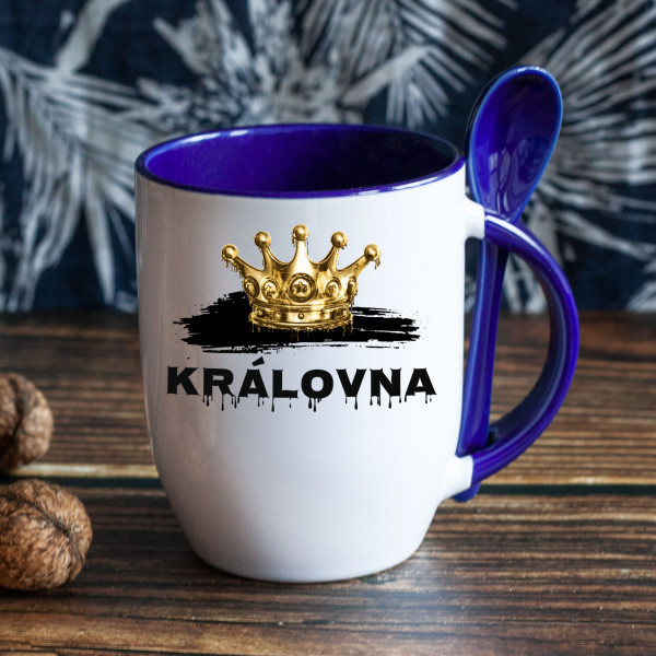 Hrnek s čajovou lžičkou "Královna"