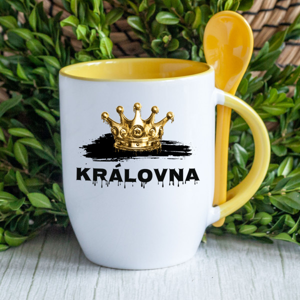 Hrnek s čajovou lžičkou "Královna"