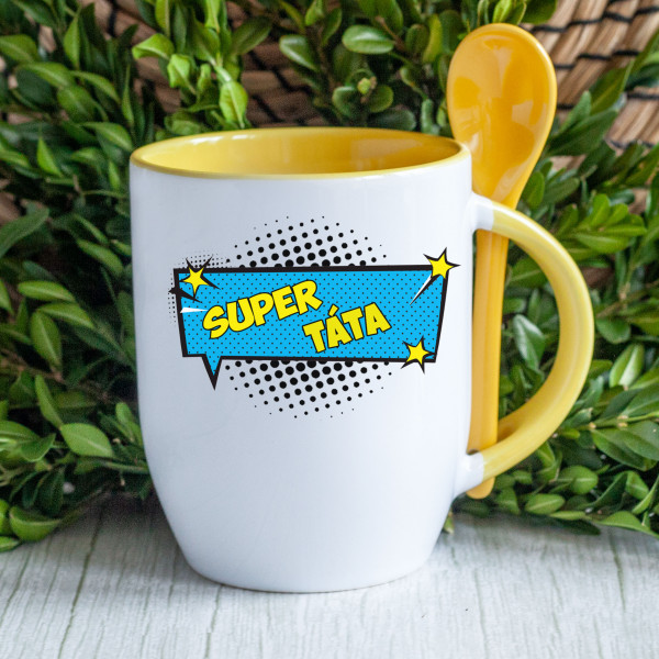 Hrnek s čajovou lžičkou „Super táta“