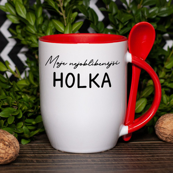 Hrnek se lžičkou "Moje nejoblíbenější holka"