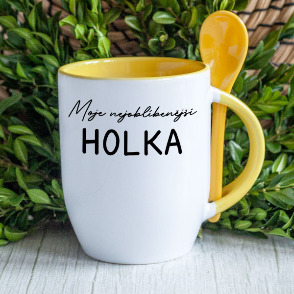 Hrnek se lžičkou "Moje nejoblíbenější holka"