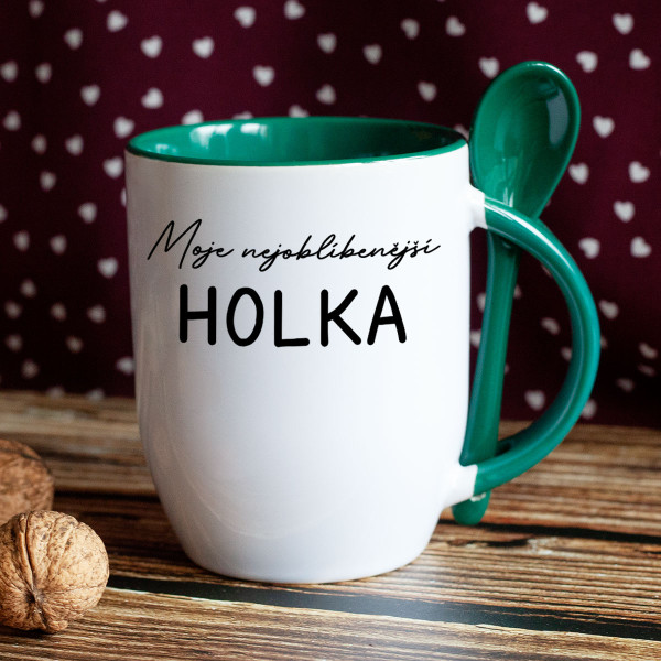 Hrnek se lžičkou "Moje nejoblíbenější holka"