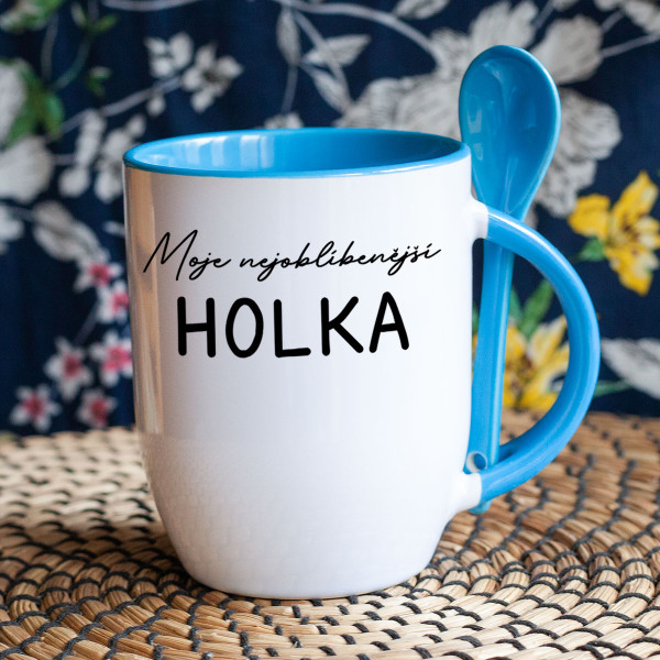 Hrnek se lžičkou "Moje nejoblíbenější holka"