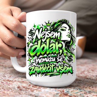 Hrnek XL "Nejsem dolar, nemůžu se zavděčit všem" (450ml) Hrnek XL "Nejsem dolar, nemůžu se zavděčit všem" (450ml)