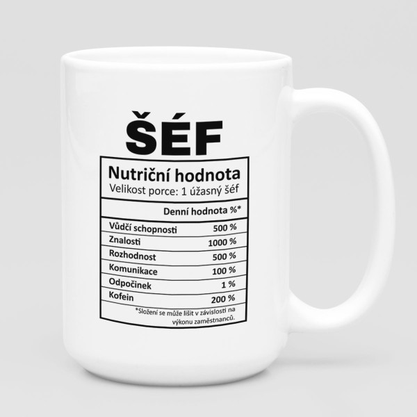 Hrnek XL "Složení šéfa" (450ml)