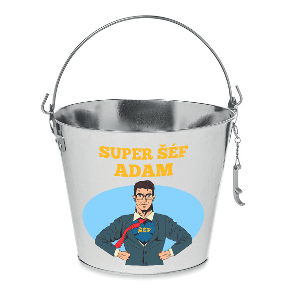 Kbelík "Pro šéfa" s vámi zvoleným jménem