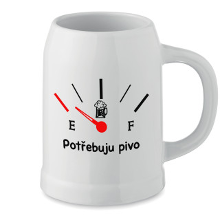 Keramický hrnek "Potřebuju pivo"