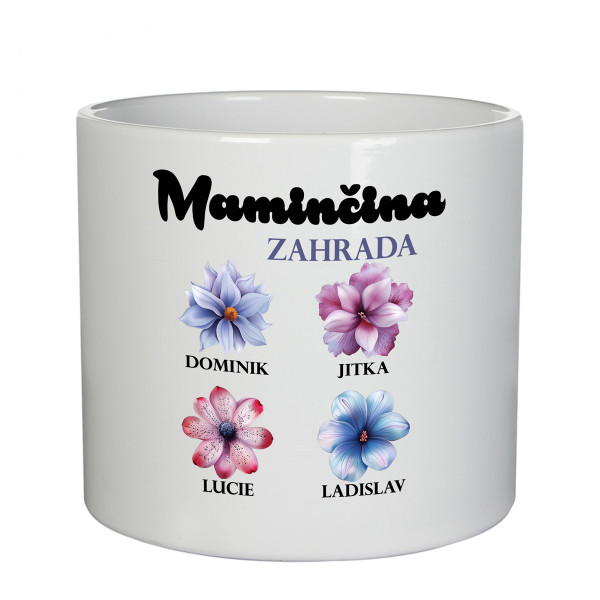 Keramický květináč "Maminčina zahrada" se jmény dětí Keramický květináč "Maminčina zahrada" se jmény dětí