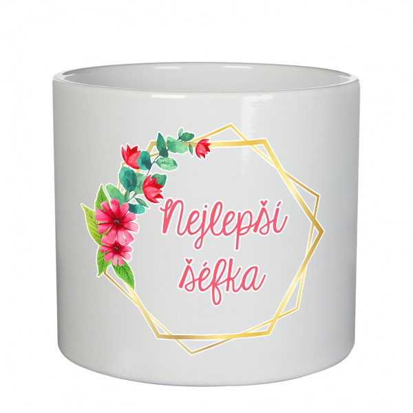 Keramický květináč "Nejlepší šéfka"